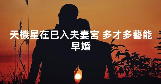天機星在巳入夫妻宮 多才多藝能早婚